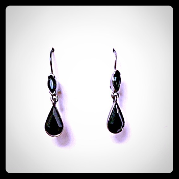 Jewelry - SOLD Black glass lever back earrings. GUC